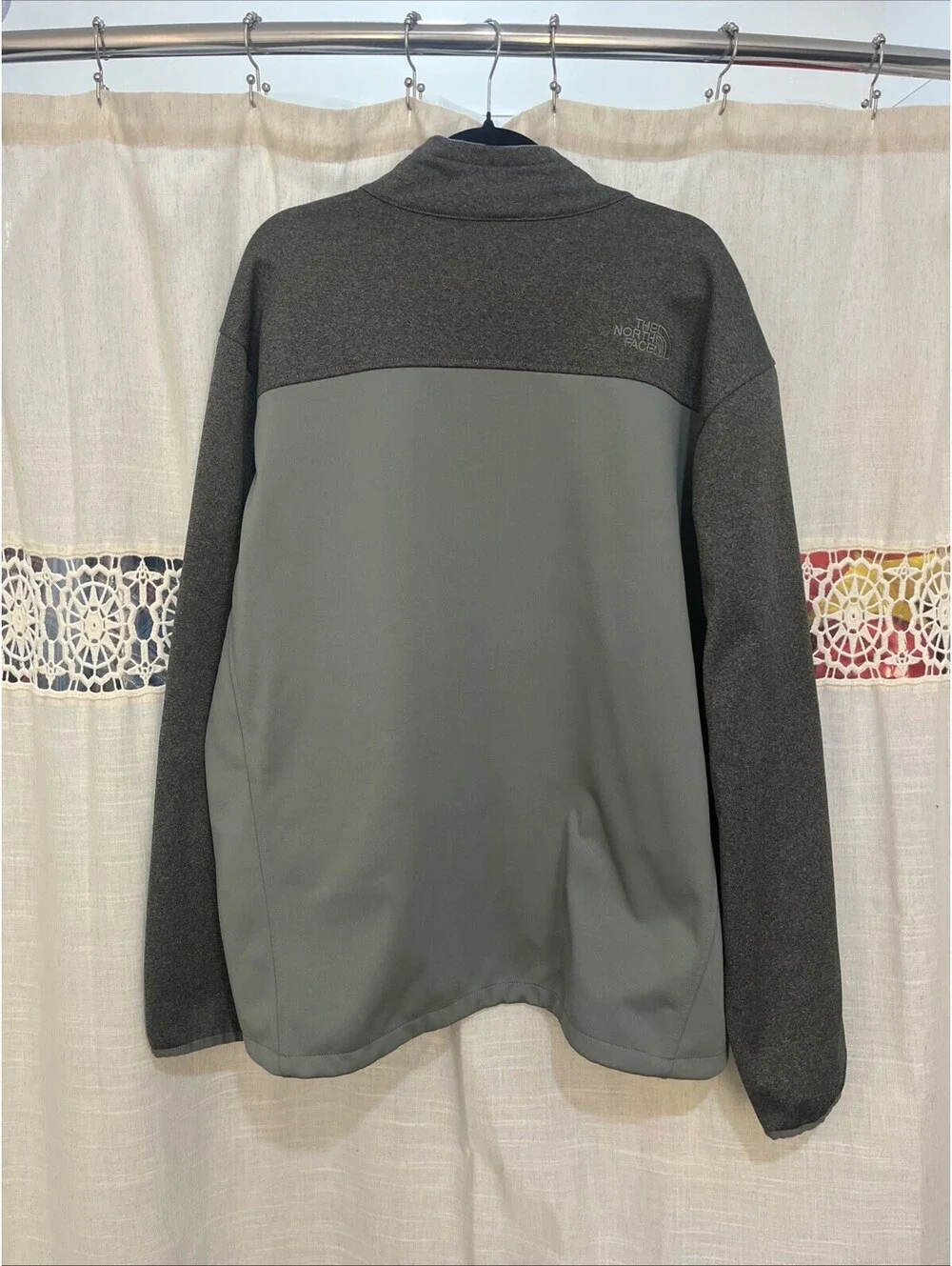 The North Face Apex Bionic C757 Soft Shell Full Zip Jacket Gray Mens XXL